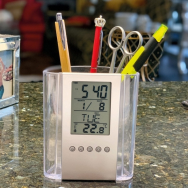 Logo trade corporate gifts image of: Acrylic desk pen holder MADRID